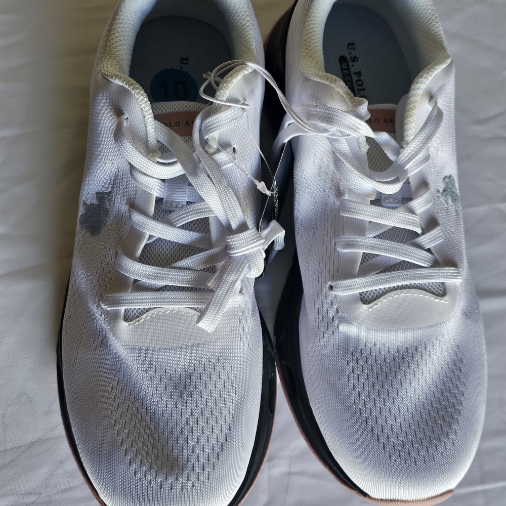 U.S. Polo Assn. White and Pink Athletic Shoes